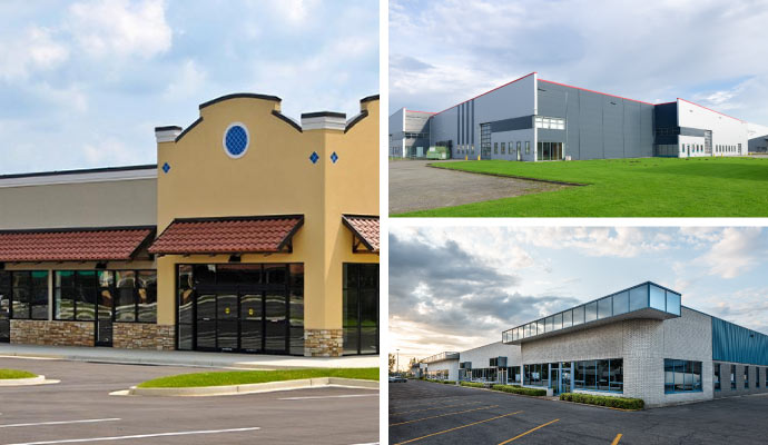 collage of different businesses