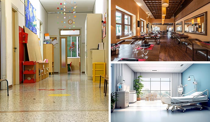 Collage of different types of commercial properties
