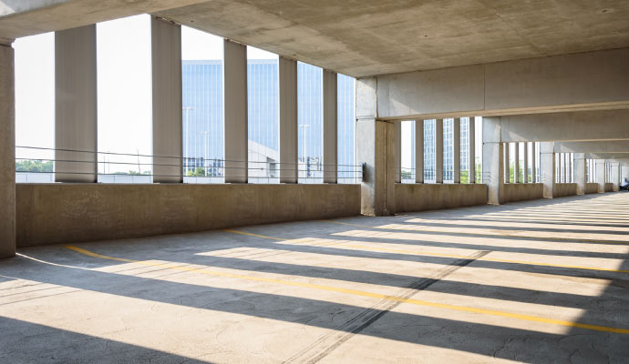 an empty parking garage
