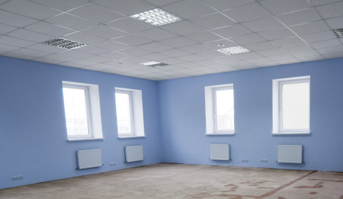 Freshly painted interior space