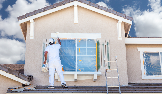 professional worker working on site